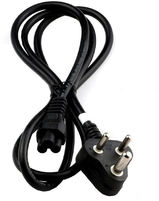 VIZN  TV-out Cable LAPTOPCABLE12 Laptop adaptor power cable 1.5 m Power Cord (Compatible with Laptop, Chargers, Audio Equipment, Printers, Black, One Cable)(Black, For Laptop, 1.5 m)