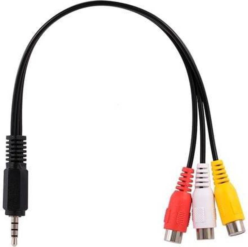 C & E TVout Cable 3.5mm Stereo TRRS Male to 3 RCA Female Composite AV