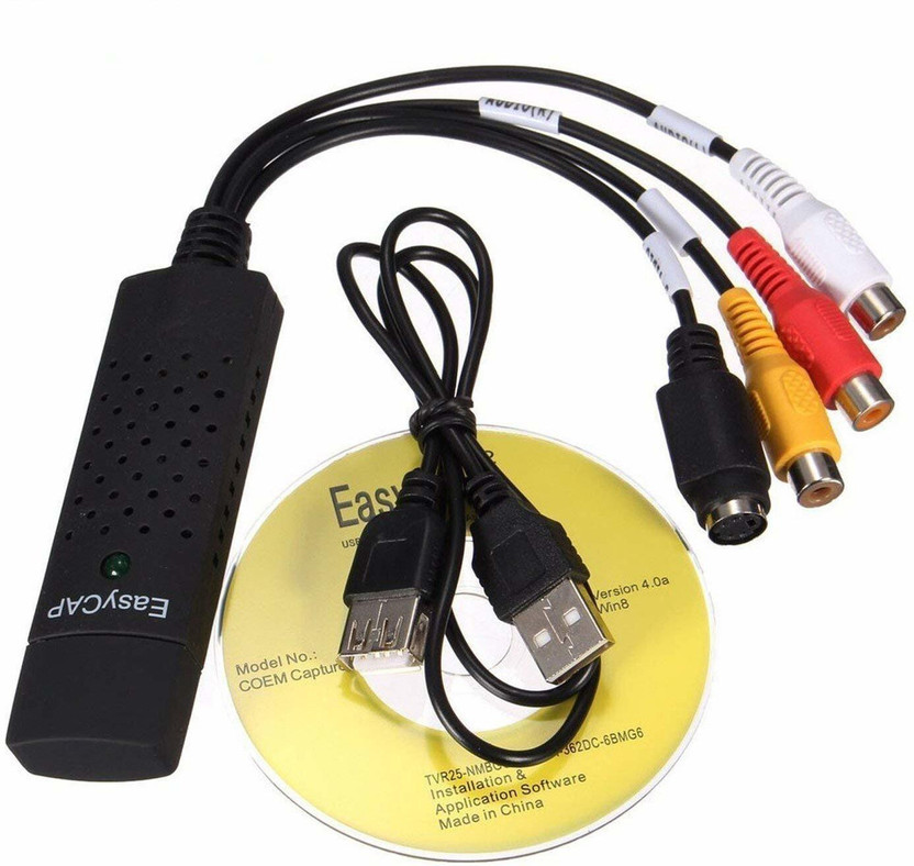 BALRAMA  TV-out Cable New Arrival New Arrival USB 2.0 Easycap Dc60 TV DVD VHS Video Adapter Capture Ca(Black::White::Multi, For Laptop)