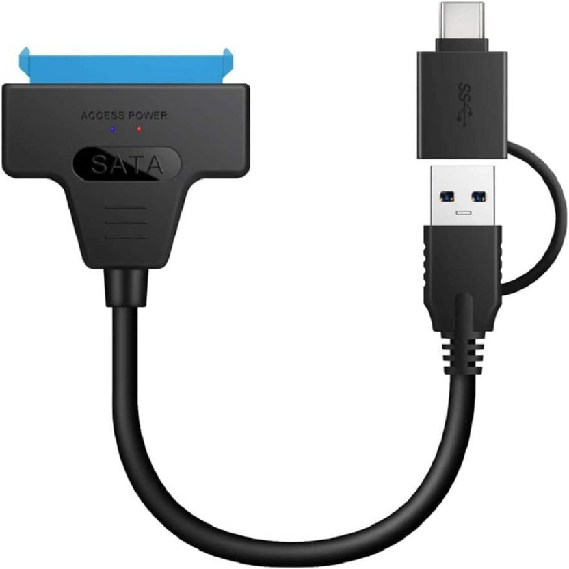 BKC BKC Thunderbolt 3 Compatible with 2.5" SATA SSD HDD Type C to SATA Cable USB 3.1 Type C Gen 2 Adapter Cable Hard Drive Converter USB Cable(Black) - Flipkart Deal
