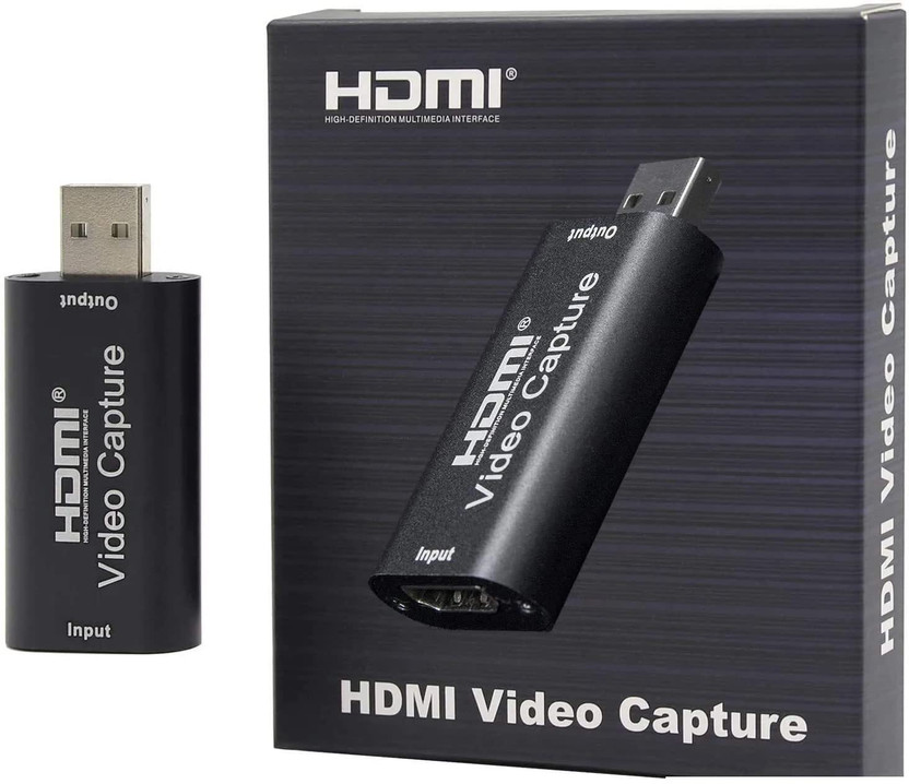 atdaraz HDMI to USB 2.0 Audio Video Capture Card for Camera and Game Recording Media Streaming Device(Black)