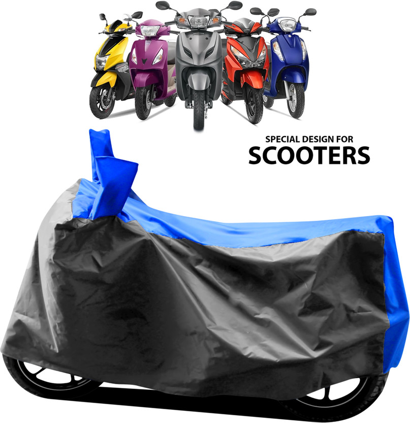 GOSHIV-car and bike accessories Two Wheeler Cover for TVS, Suzuki, Hero, Hero Electric, Honda, Ather, Aprilia, Mahindra, Ola, Vespa, Piaggio, Kinetic(Activa 6G, Grey, Blue)