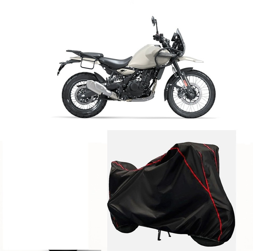 Rideshield Waterproof Two Wheeler Cover for Royal Enfield(Himalayan 450, Black, Red)
