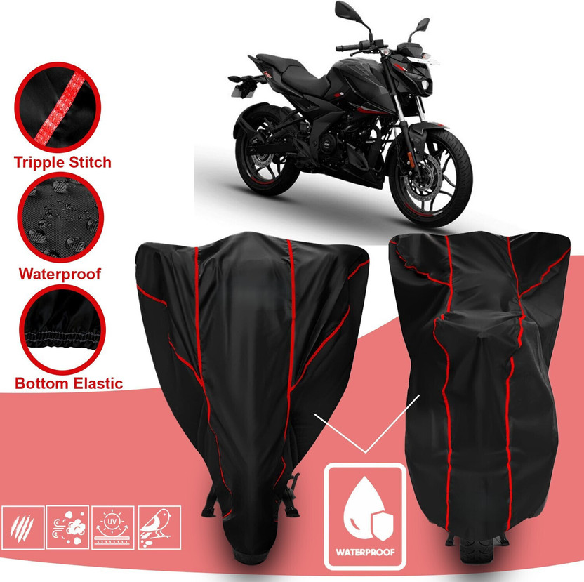DeepShakshi AUTOMOTIVE Waterproof Two Wheeler Cover for Bajaj(Pulsar NS 160, Red, Black)