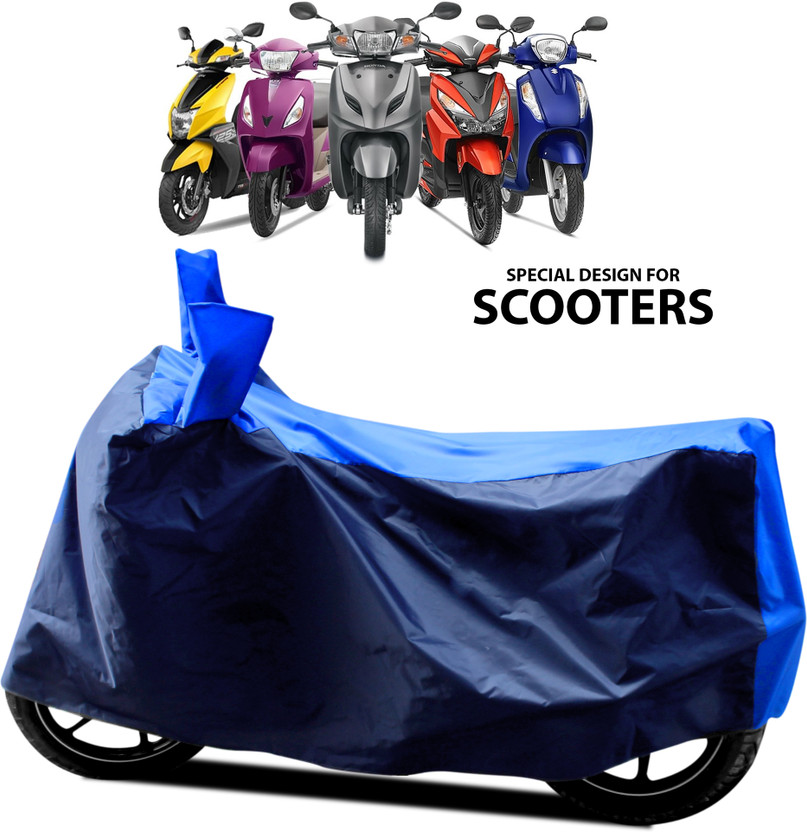 GOSHIV-car and bike accessories Two Wheeler Cover for TVS, Suzuki, Hero, Hero Electric, Honda, Ather, Aprilia, Mahindra, Ola, Vespa, Piaggio, Kinetic(Activa 6G, Blue, Multicolor)