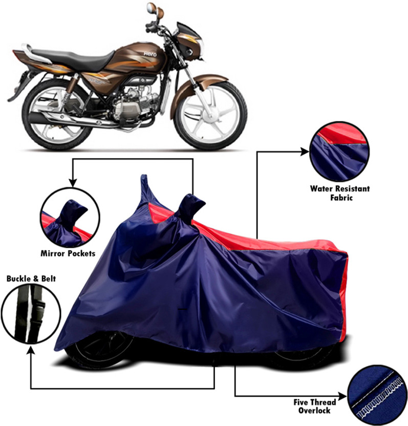XOCAVO Two Wheeler Cover for Hero(Splendor Pro, Red, Blue)