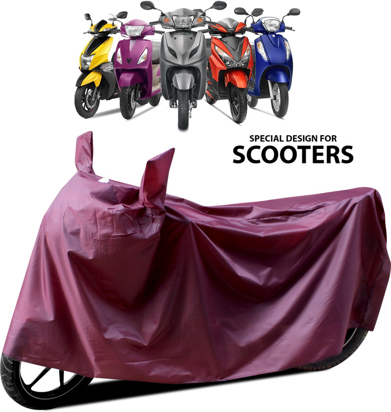 GOSHIV-car and bike accessories Two Wheeler Cover for TVS, Suzuki, Hero, Hero Electric, Honda, Ather, Aprilia, Mahindra, Ola, Vespa, Piaggio, Kinetic(Activa 6G, Maroon)