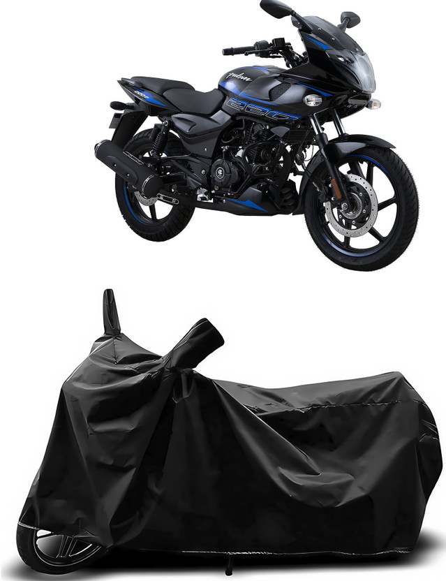 Auto World Waterproof Two Wheeler Cover for Bajaj(Pulsar 220, Black)