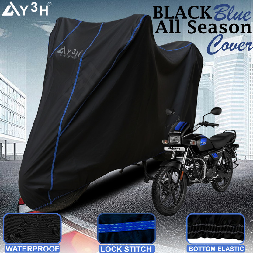 Y3H Waterproof Two Wheeler Cover for Hero(Splendor Plus, Black)