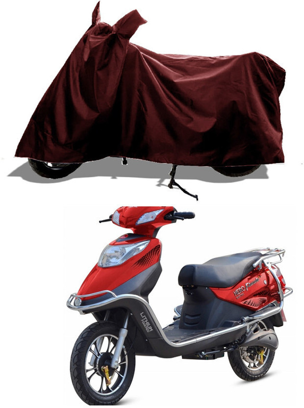 GROFATIK Two Wheeler Cover for Hero(Electric Scooter, Maroon)