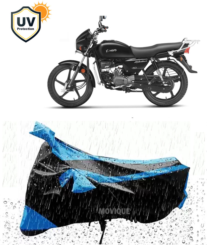 MOVIQUE Waterproof Two Wheeler Cover for Hero(Splendor, Black)