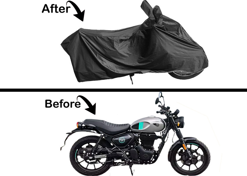 Hillberg Waterproof Two Wheeler Cover for Royal Enfield(Black)
