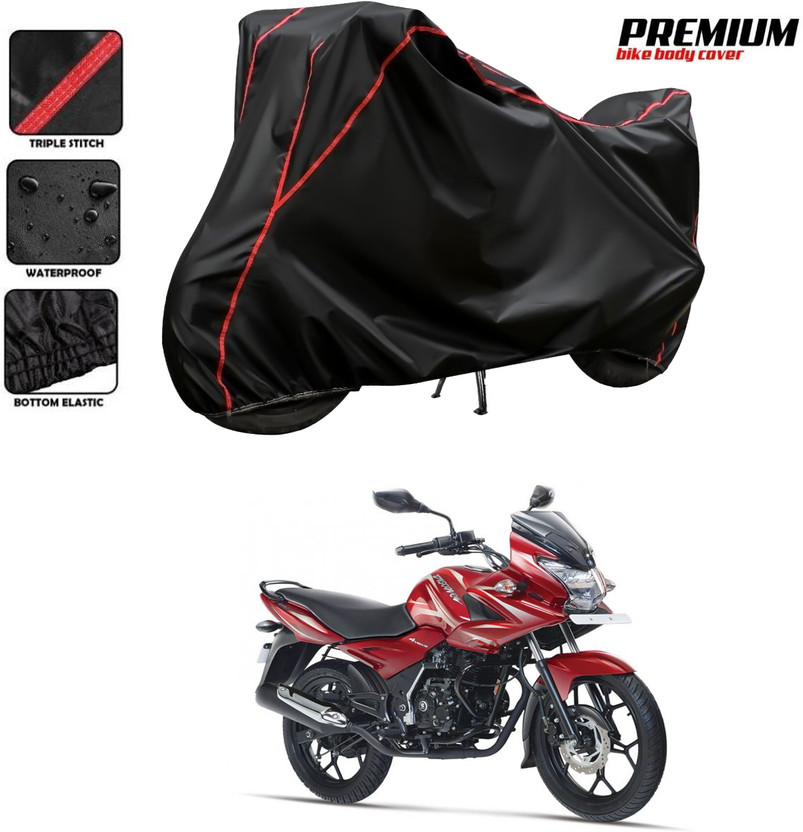 DeepShakshi AUTOMOTIVE Two Wheeler Cover for Bajaj(Discover 150 f, Black, Red)