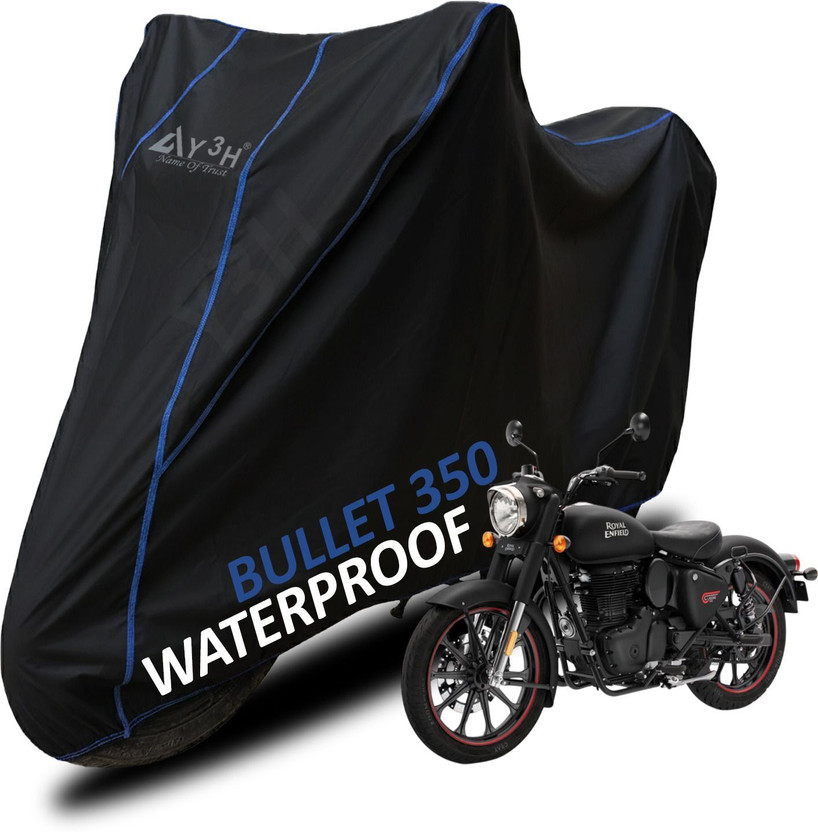 Y3H Waterproof Two Wheeler Cover for Royal Enfield(Bullet 350, Black)