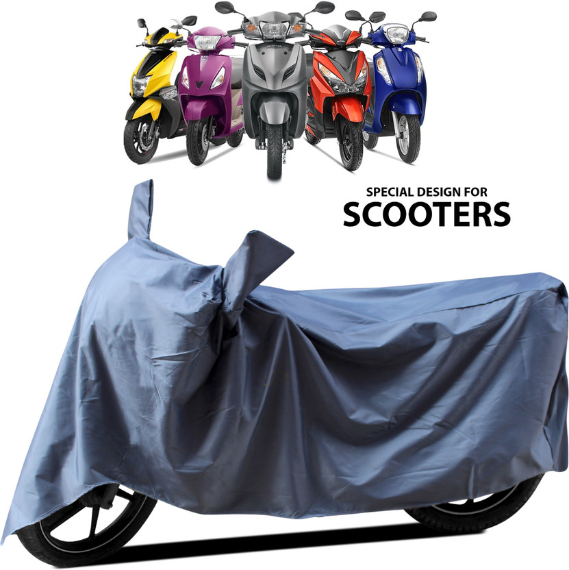 GOSHIV-car and bike accessories Two Wheeler Cover for TVS, Suzuki, Hero, Hero Electric, Honda, Ather, Aprilia, Mahindra, Ola, Vespa, Piaggio, Kinetic(Activa 6G, Grey)