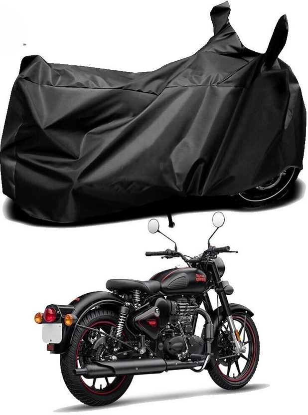 DeepShakshi AUTOMOTIVE Waterproof Two Wheeler Cover for Royal Enfield(Classic 350, Black)