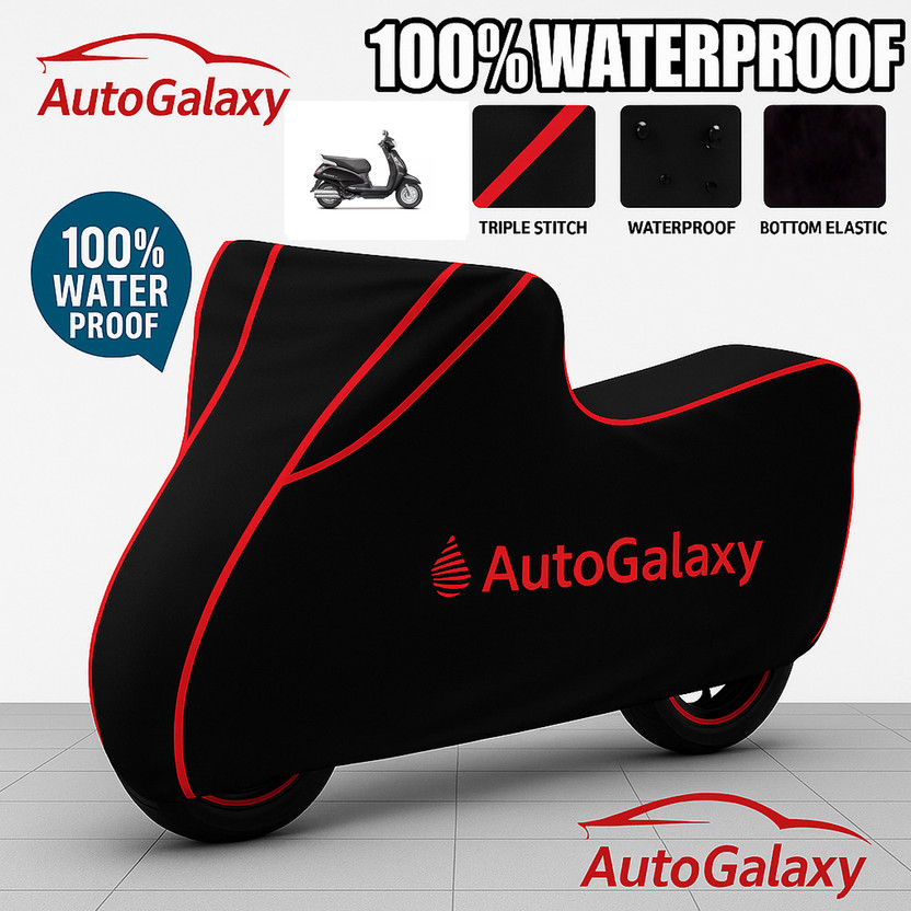 AutoGalaxy Waterproof Two Wheeler Cover for Suzuki(Access 125, Black)