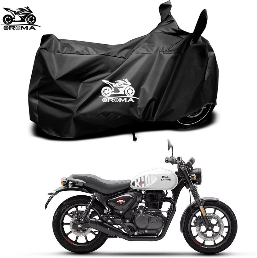 Oroma Waterproof Two Wheeler Cover for Royal Enfield(Hunter 350, Black)