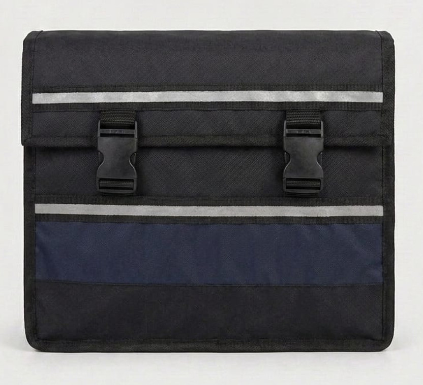 Recgene Saddle Bag Black, Blue Fabric Motorbike Saddlebag