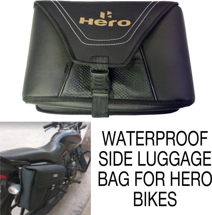 Aklin Boky AK109 Saddle Bag Black Microfibre Motorbike Saddlebag(20 L)