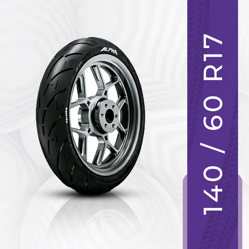 Apollo ALPHA S1 140/60 R17 63H TUBELESS BIKE TYRE Rear Two Wheeler Tyre(Dual Sport, Racing Slicks, Tube Less)
