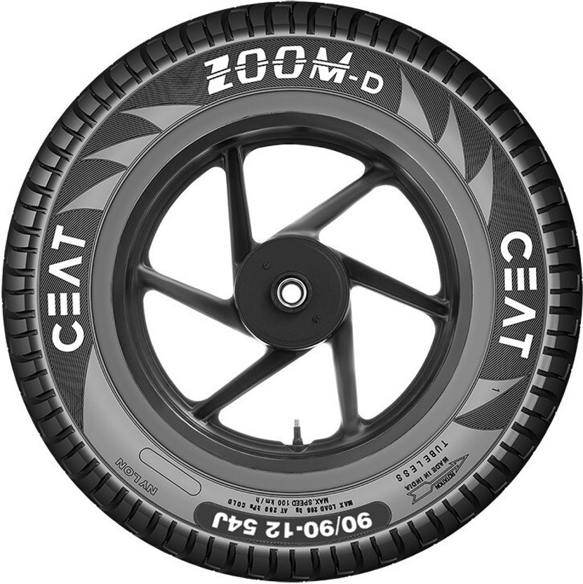 CEAT 102074 ZOOM D TL 54J 90/90-12 Front & Rear Two Wheeler Tyre(Street, Tube Less)