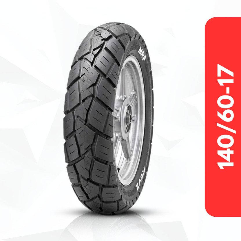 MRF 140/60 R17 63P Revz MG Rear Tubeless tyre ( NEW MODEL ) 140/60 R17 Rear Two Wheeler Tyre(Dual Sport, Racing Slicks, Street, Tube Less)