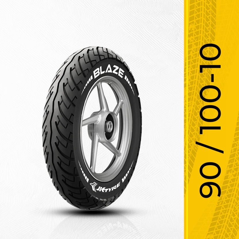 JK TYRE 1S15290010530JA210BLAZE BA21 90/100-10 Front & Rear Two Wheeler Tyre(Dual Sport, Street, Offroad Knobbies, Tube Less)