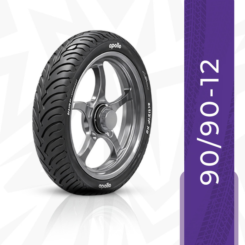Apollo ACTIZIP S2 90/90-12 Front Two Wheeler Tyre(Street, Tube Less)