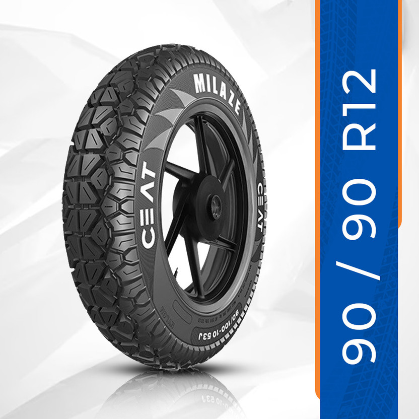 CEAT 106061 Milaze TL 54J SW 90/90-12 Front & Rear Two Wheeler Tyre(Street, Tube Less)