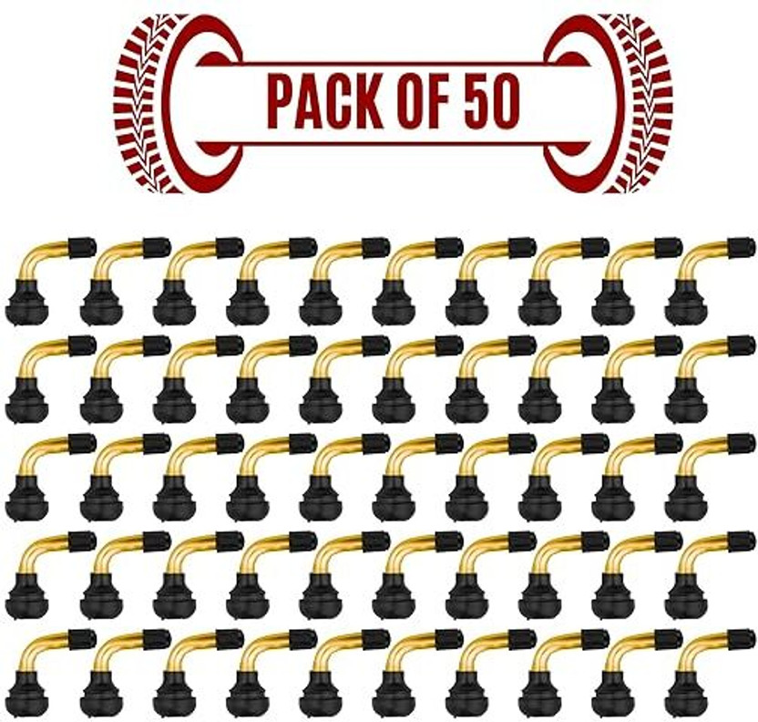 Valuesphere Gold Plated Tyre Valve Cap for Bike(L Shape)