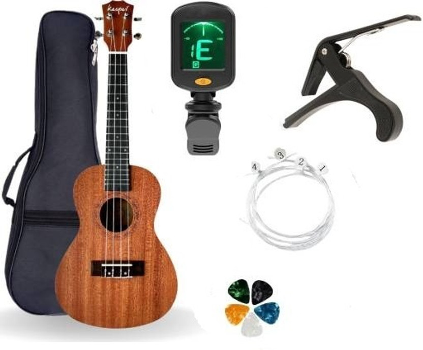 PENNYCREEK 24" Ukulele With Bag Tuner Capo & String Set Ukulele For Beginners Adults Kids Concert Ukulele(Overall Length - 60.96 cm)
