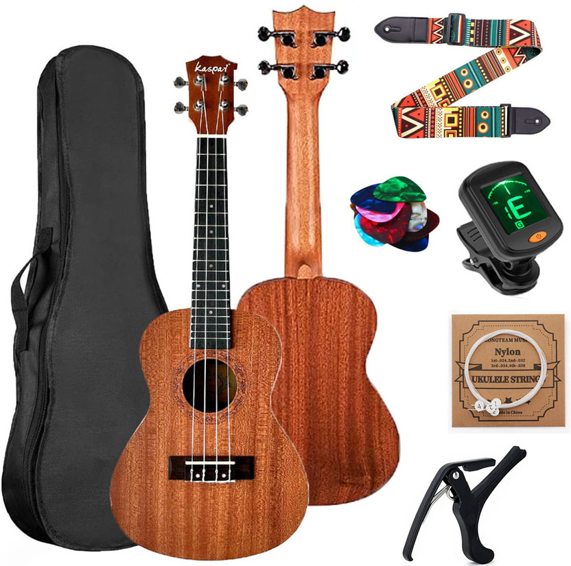 AMG Music 24inch Concert Size Ukulele with Bag , Capo , Tuner, Ukulele String and Strap Concert Ukulele(Overall Length - 60.96 cm)