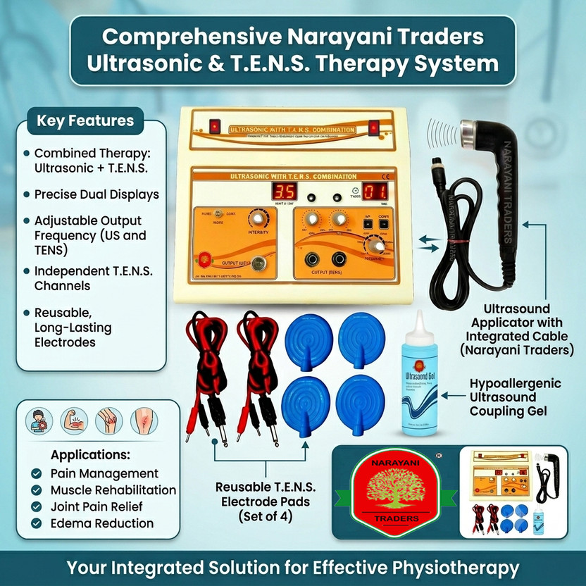 NARAYANI TRADERS Ultrasound + 2 Ch TENS Combo for Pain Relief, Joint & Muscle Rehabilitation Ultrasound Machine