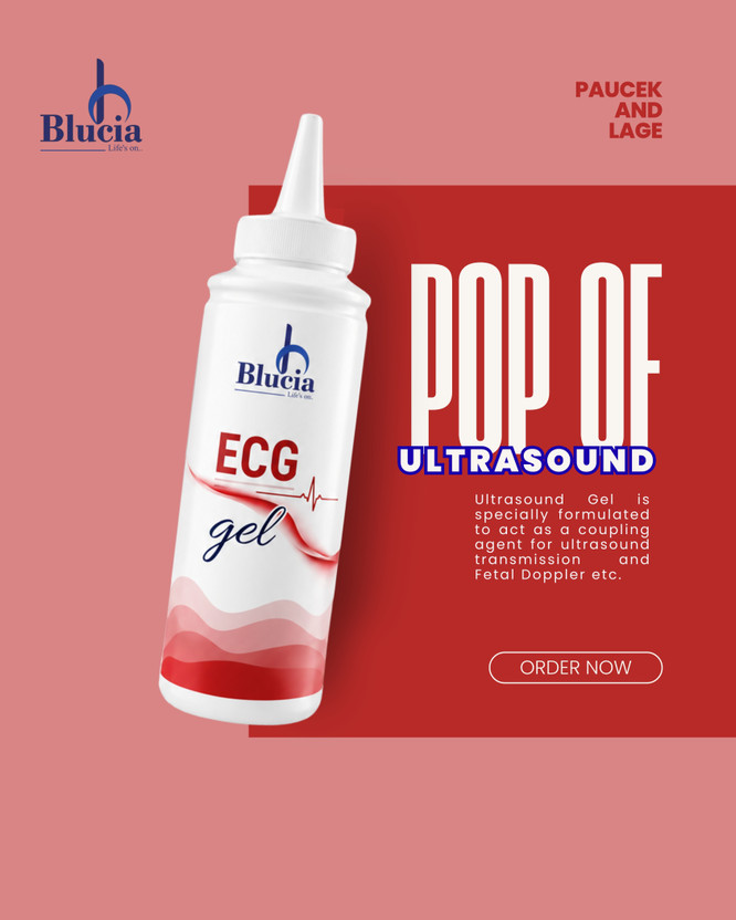 Blucia ECG Gel 250ml for Screening, ECG & Physiotherapy, Clear Transparent Pack of 3 Ultrasound Machine