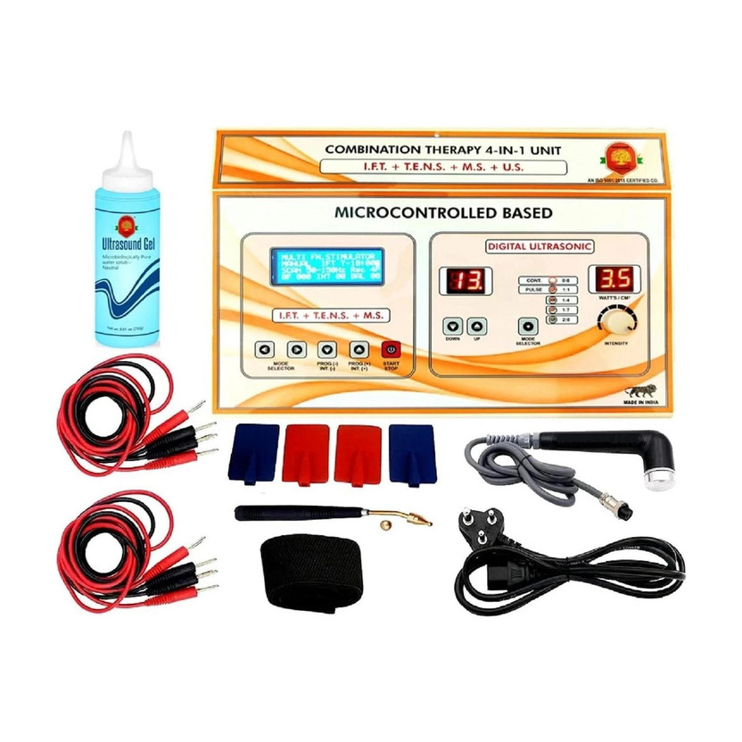 NARAYANI TRADERS 4In1 IFT MS Tens Ultrasonic Physiotherapy Machine Combo for All Pain Relief Ultrasound Machine
