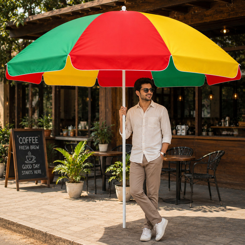 ARUN & SONS Wide Canopy Garden Umbrella for Shop Market with Durable Shade Umbrella(Multicolor)