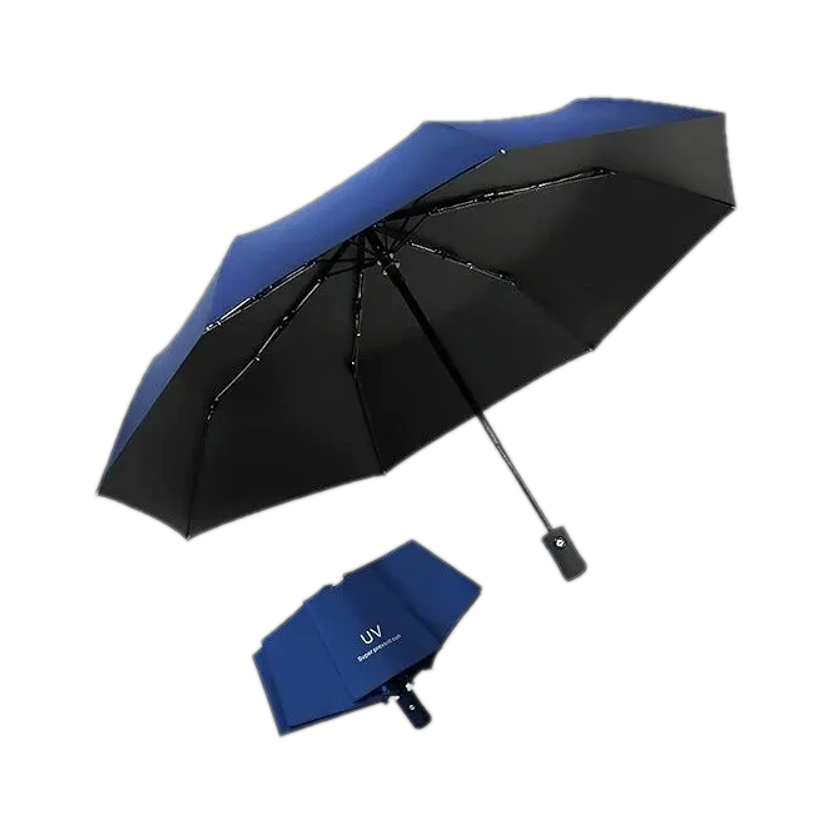 XBEY 1PC Auto Open & Close 3Fold | Specially for Man, Woman & Child | 8-Ribs Umbrella(Blue)