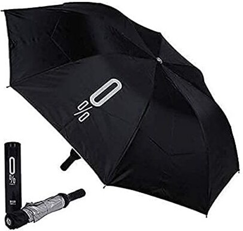 QARB Double Layer Folding Portable Umbrellas with Bottle Cover for UV Protection Umbrella(Black)