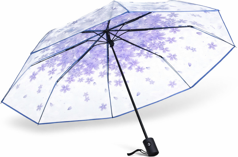 CONTACTS Lavender Transparent Floral Umbrella Unisex Umbrella(Purple)