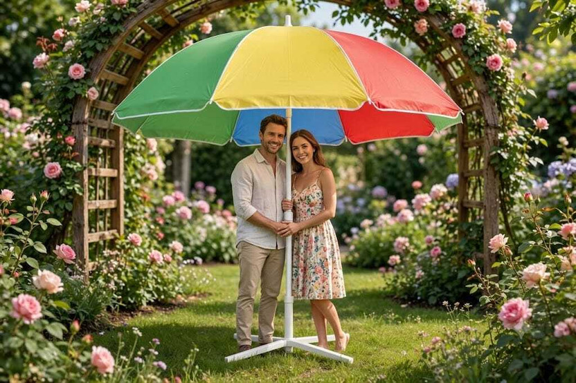 DRYRUN STORE Large Multicolor Patio Umbrella for Garden Lawn and Outdoor Seating Umbrella(Multicolor)
