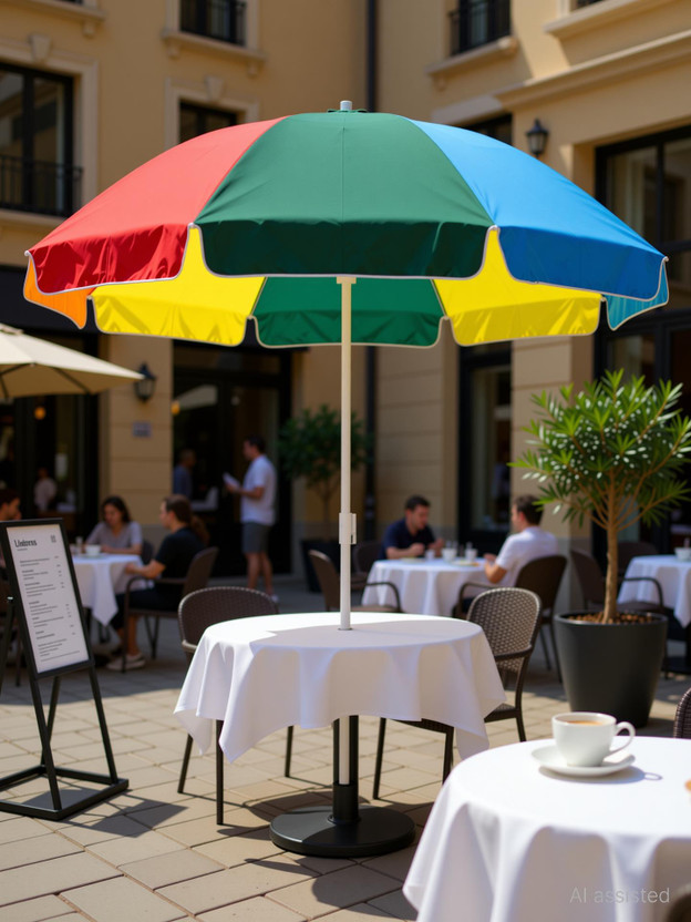 Umbress 40in/7ft Without Stand Outdoor Garden Big Size Umbrella For Shop Hotels Umbrella(Multicolor)