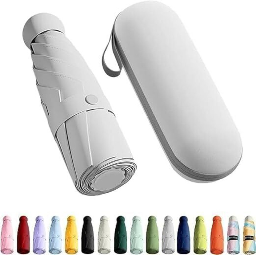 BAZKU Auto Open 3 Fold Umbrella For Protection Against Rain Sun+UV Rays with cover Umbrella(White)