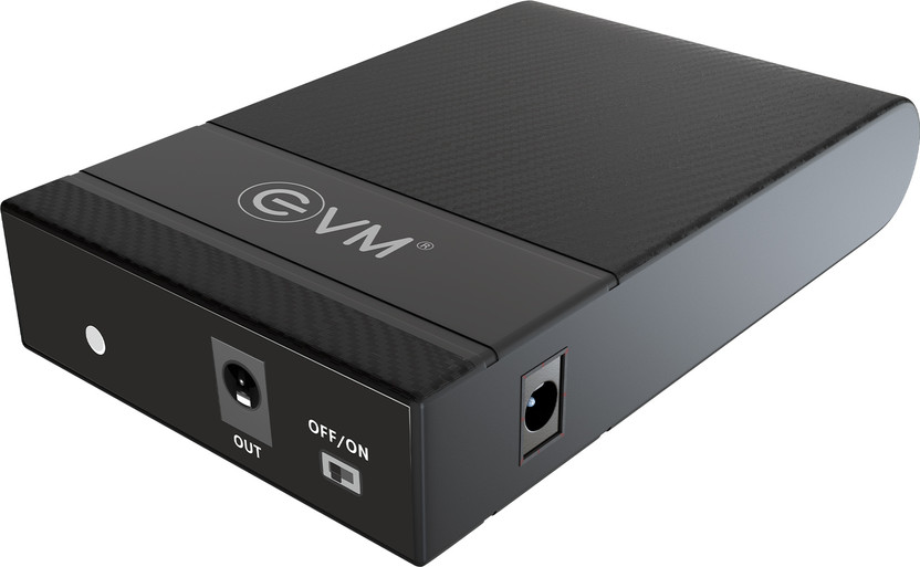 EVM Mini UPS for Routers I 8000mAh Battery | 5 Hours Power Backup for Router | EWRT-002 12 V Delta Conversion Rack-mount Model UPS with Overload Protection 1 Outlet Plugs