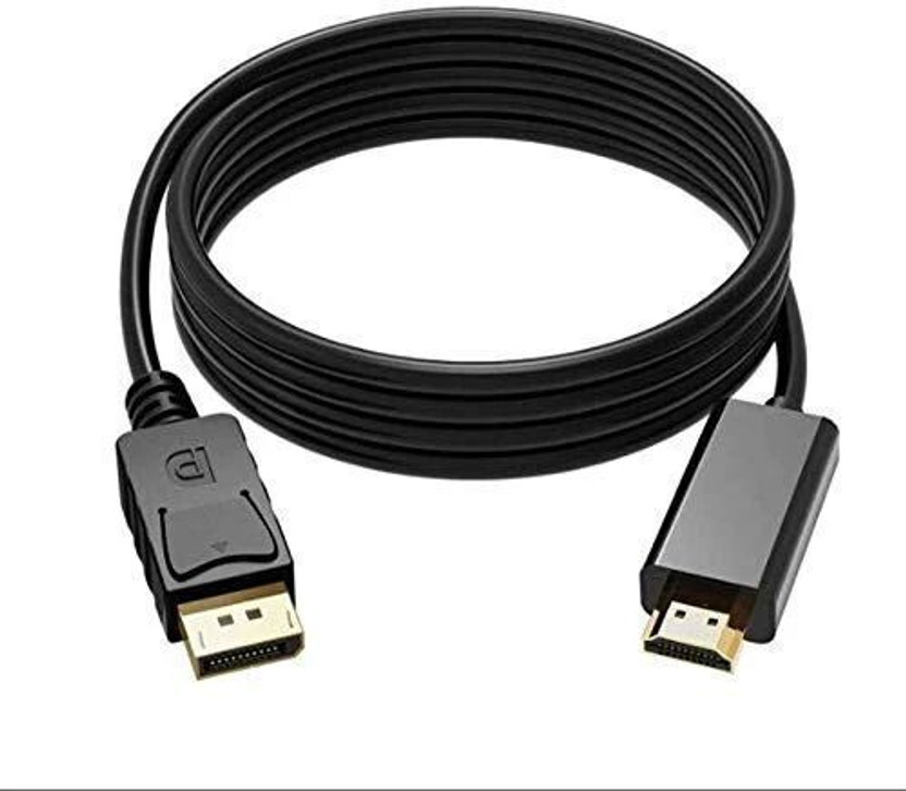 dilos Display Port DP to HDMI Cord Compatible with Computer, Monitor, Projector, TV USB Adapter(Black)