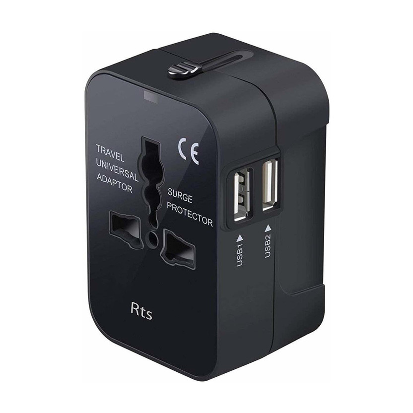 Jihaan Jihaan Universal Travel Adapter, International Plug Power Adapter with 2 USB Port Worldwide Adaptor(Black) - Flipkart Deal