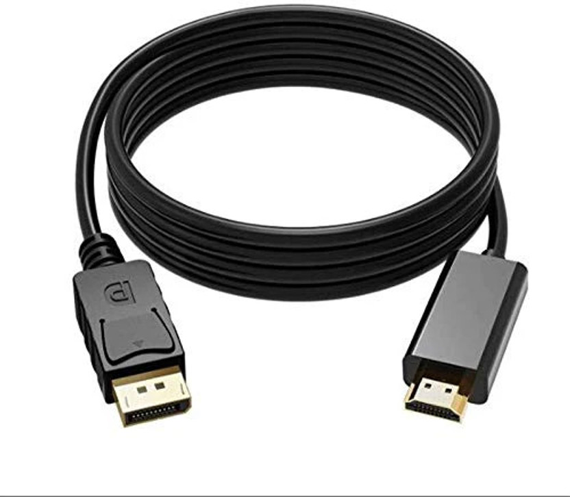 GoodsBazaar DP Display Port Male to Hdmi Male Cable Video Audio DP DisplayPort HDMI Adapter Combo Set Designed for Gaming(Black)