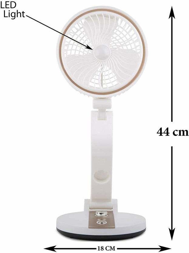 Keekos Rechargeable Folding Fan with LED light , USB , Led Light Folding Rechargeable Fan With Powerful LED Light And Multifunction Foldable Rechargeable Fan(Yellow)