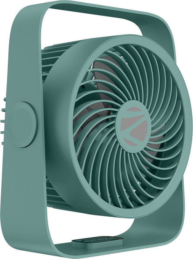 ZEBRONICS �Portable Desk, Upto 13h Backup, 3600mAh Rechargeable Battery, 4 Speed Modes Zeb-Heat Buster 300 USB Fan(Teal Green)