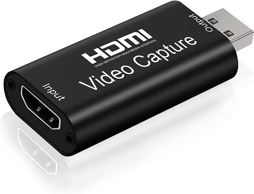 Forida 4K Video Capture Card, HDMI to USB Adapter, 1080P Live Video Streaming Game Media Streaming Device(Black)